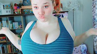 Czech girl next door with incredible bust Penny Brown teasing on webcam